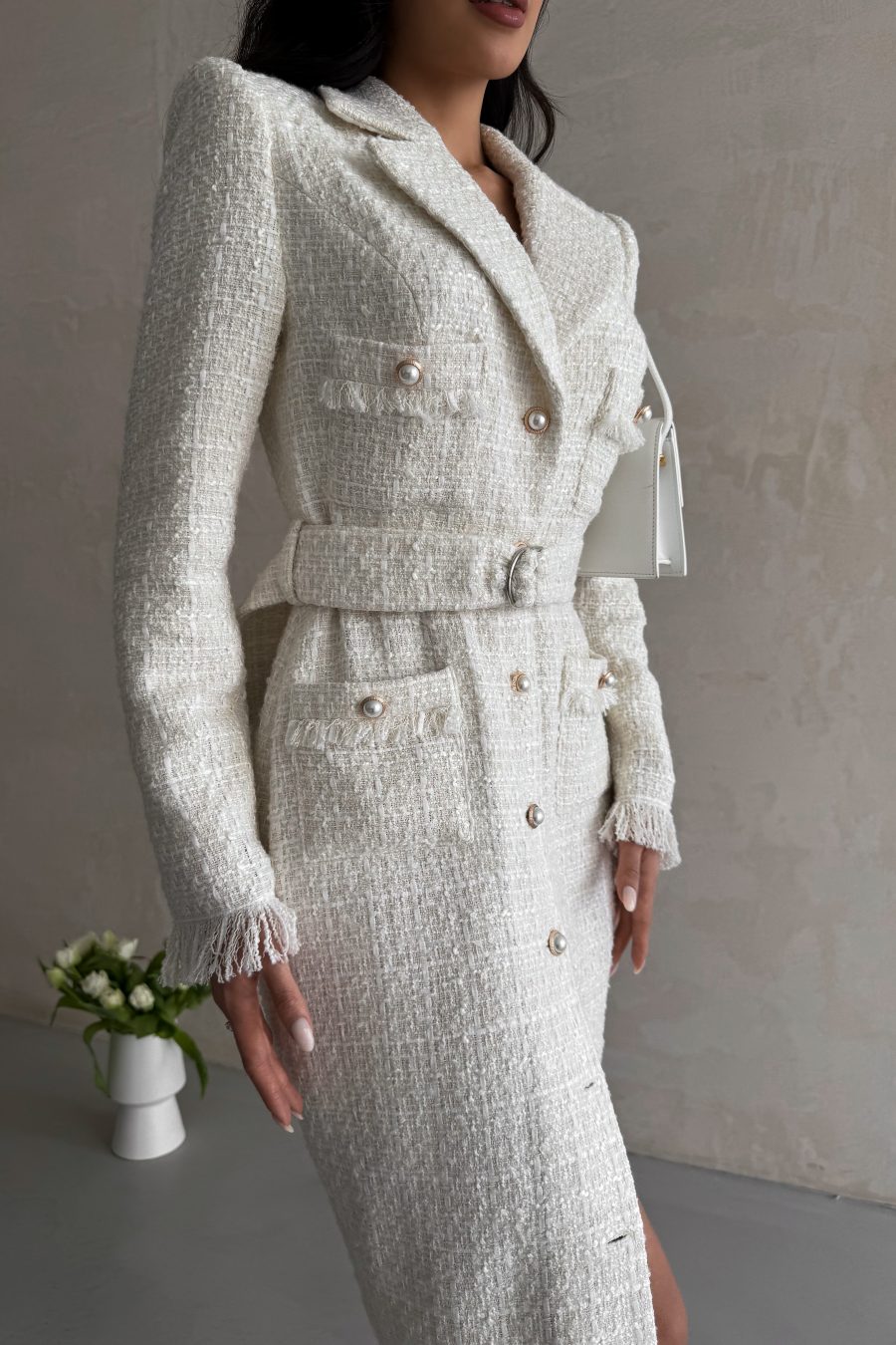 Elegant tweed jacket dress