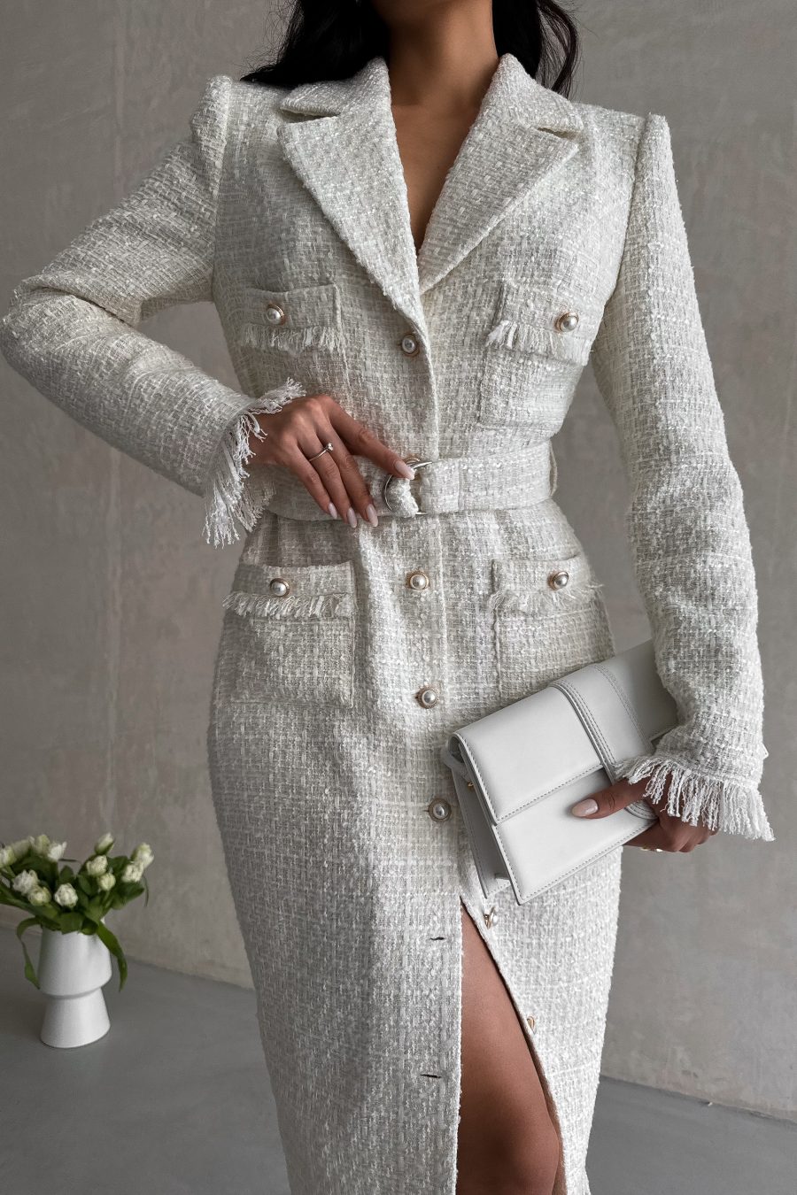 Elegant tweed jacket dress