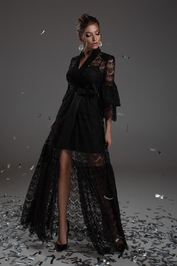 Lace dress in the floor on a wrap
