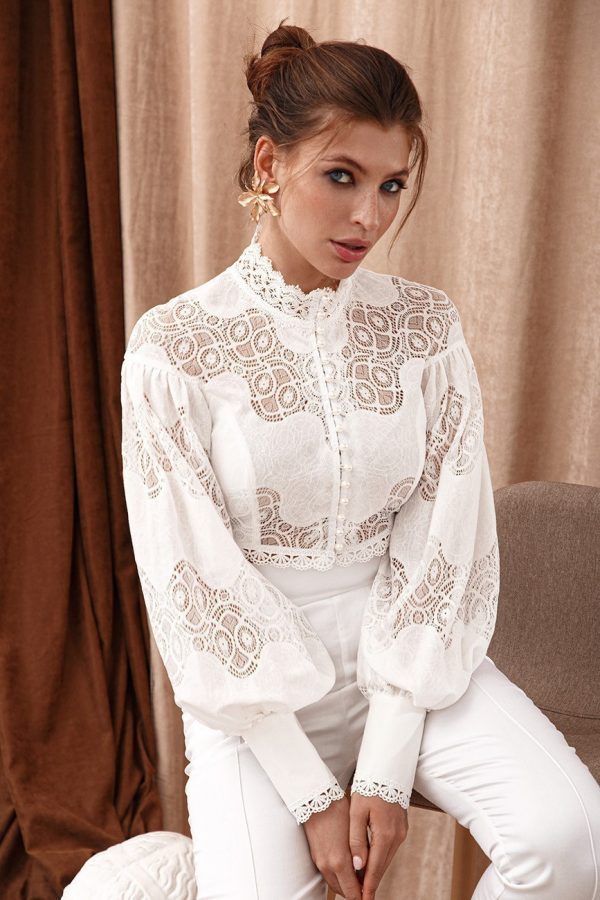 Lace top with sleeves