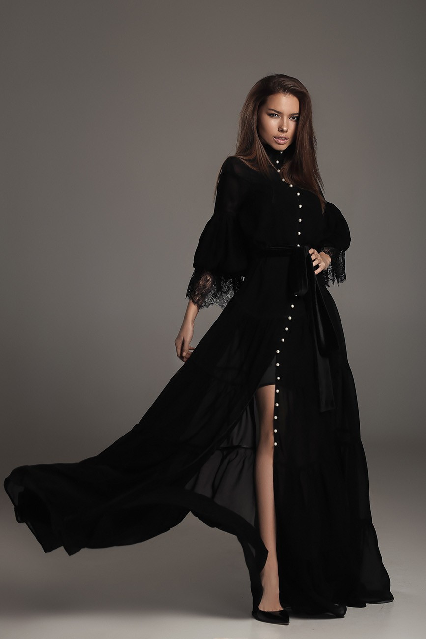 img-8193-2 Шифоновое платье с кружевом и жемчугом