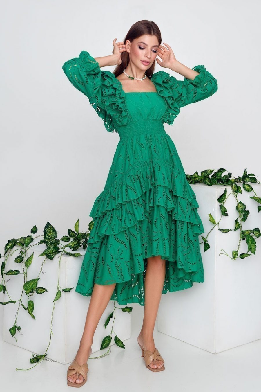 Sundress sewing with wings and ruffles