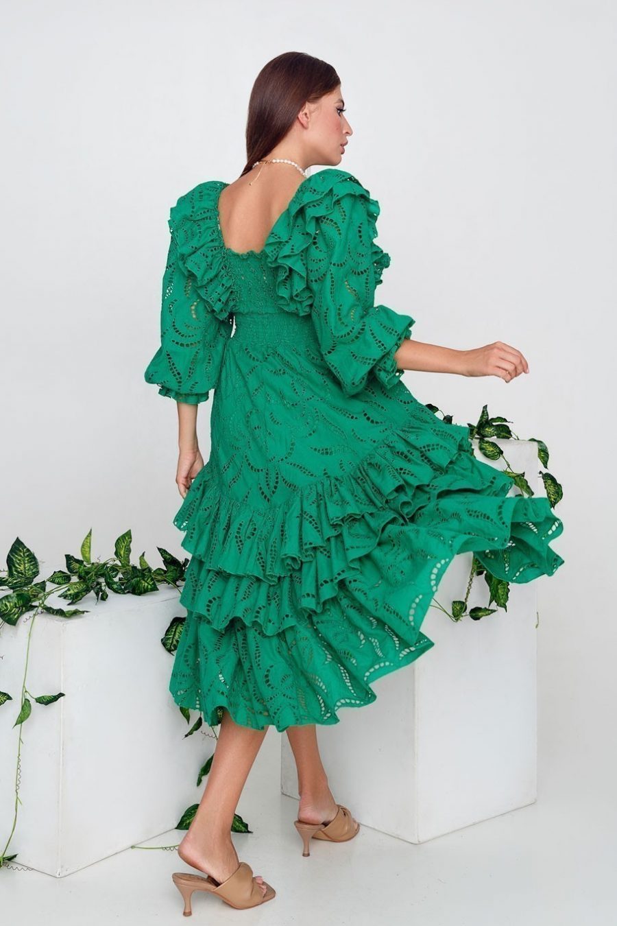 Sundress sewing with wings and ruffles