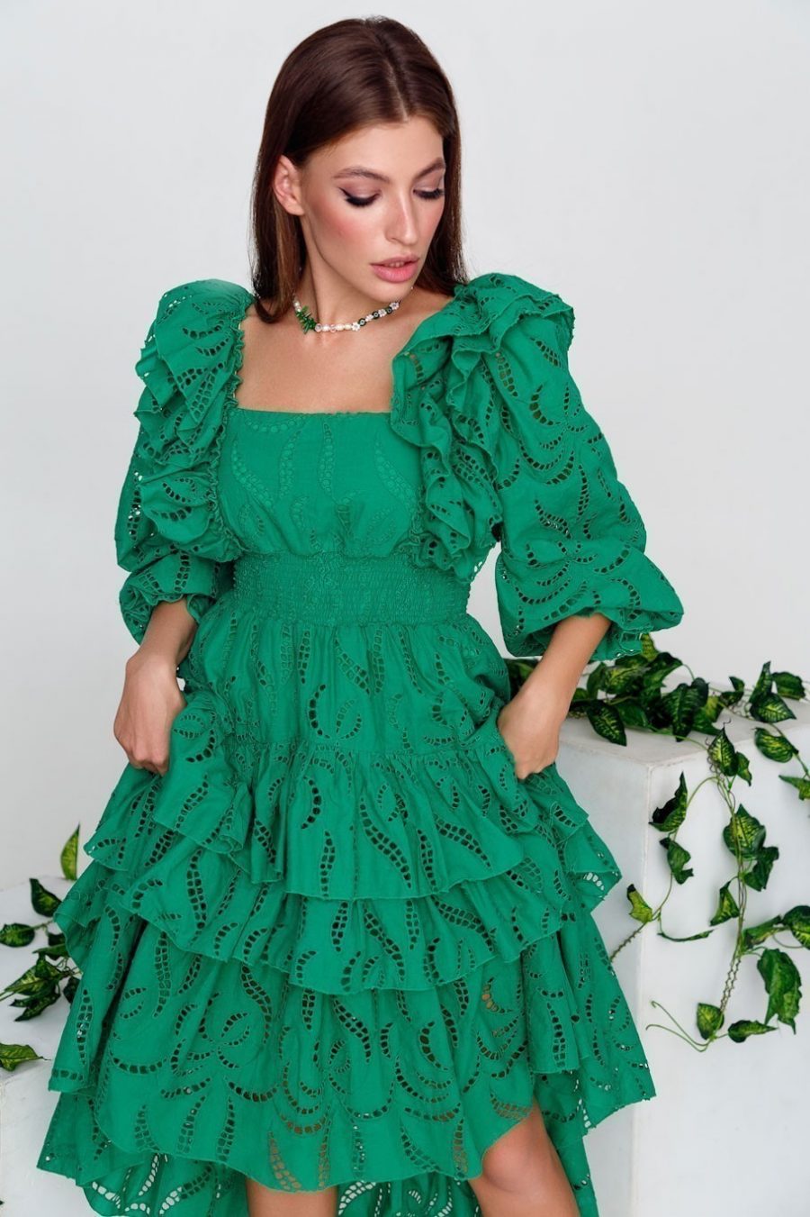 Sundress sewing with wings and ruffles