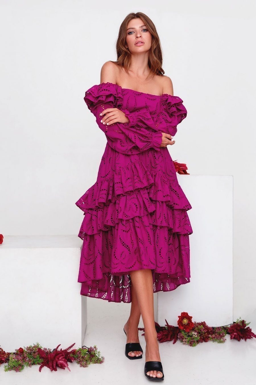 Sundress sewing with wings and ruffles