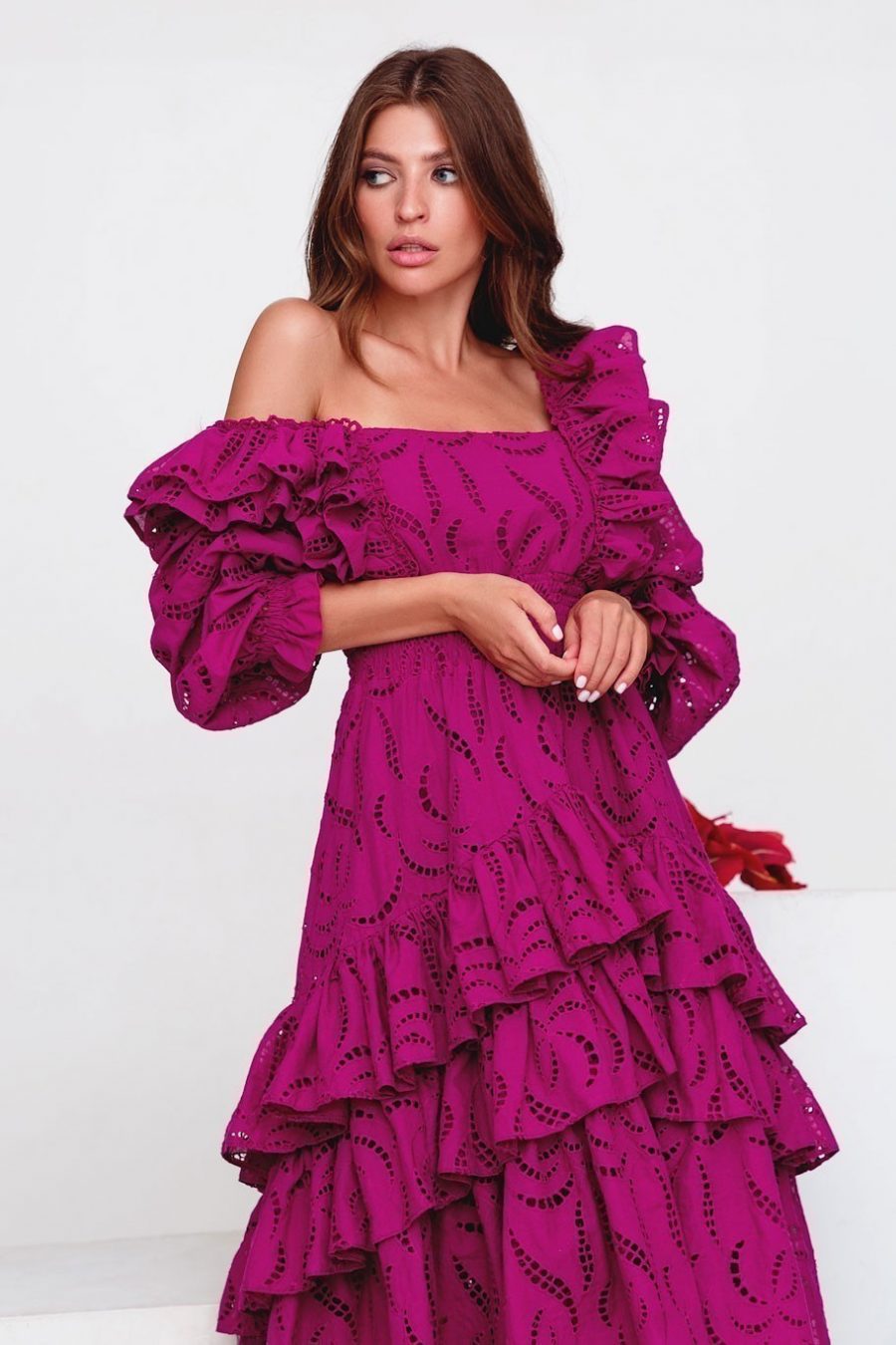 Sundress sewing with wings and ruffles
