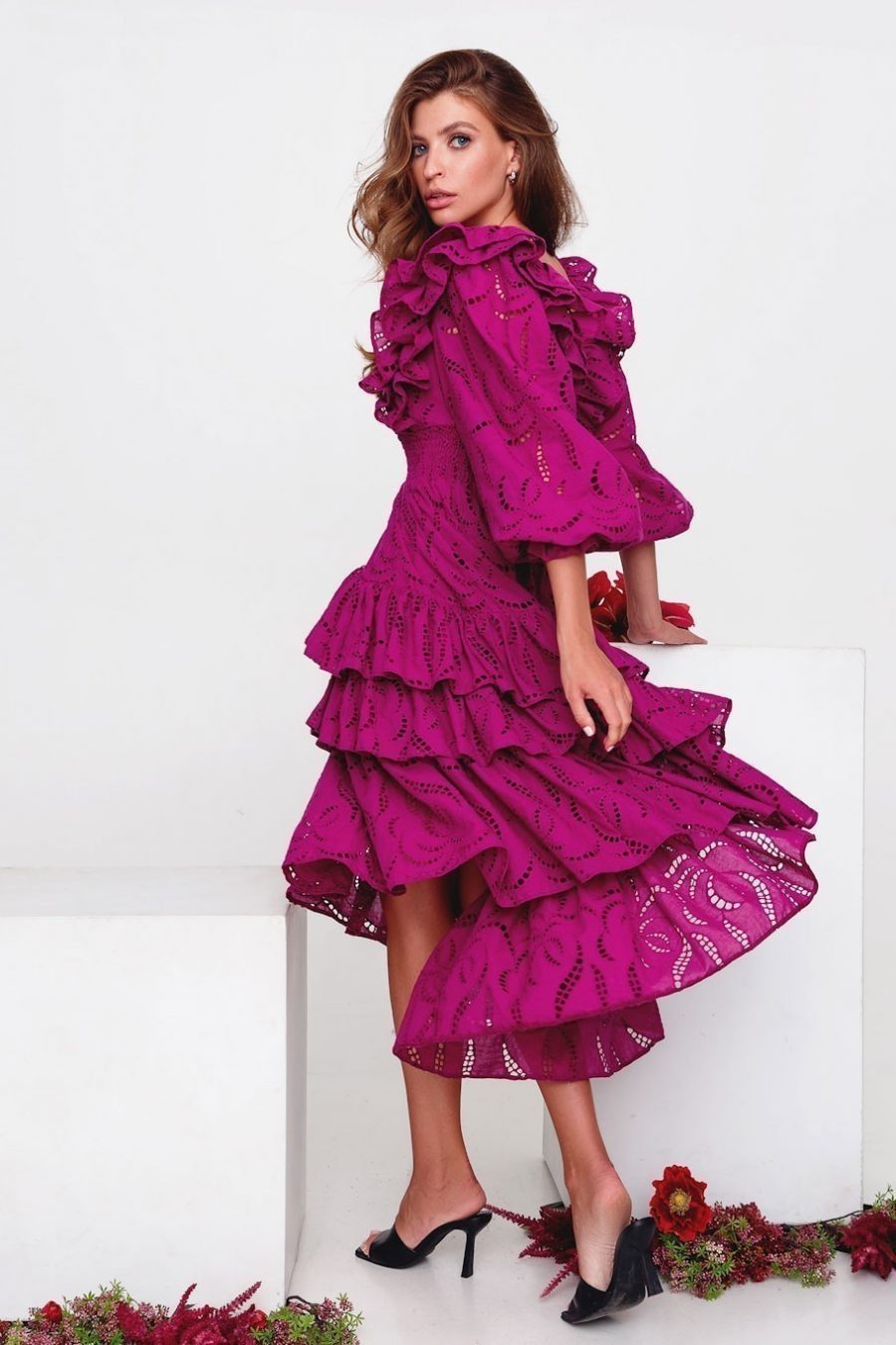 Sundress sewing with wings and ruffles