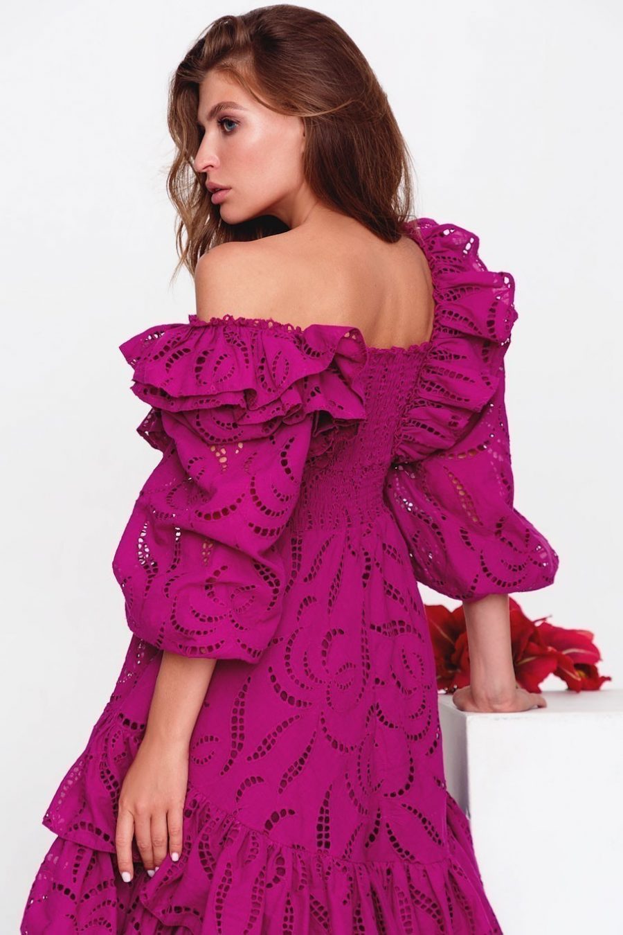 Sundress sewing with wings and ruffles