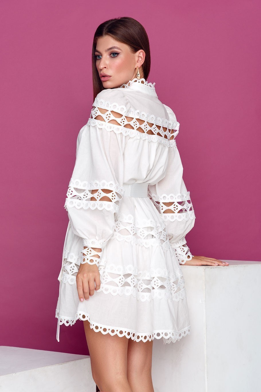 img-9925-copy-edited Cotton short dress with lace rhombuses