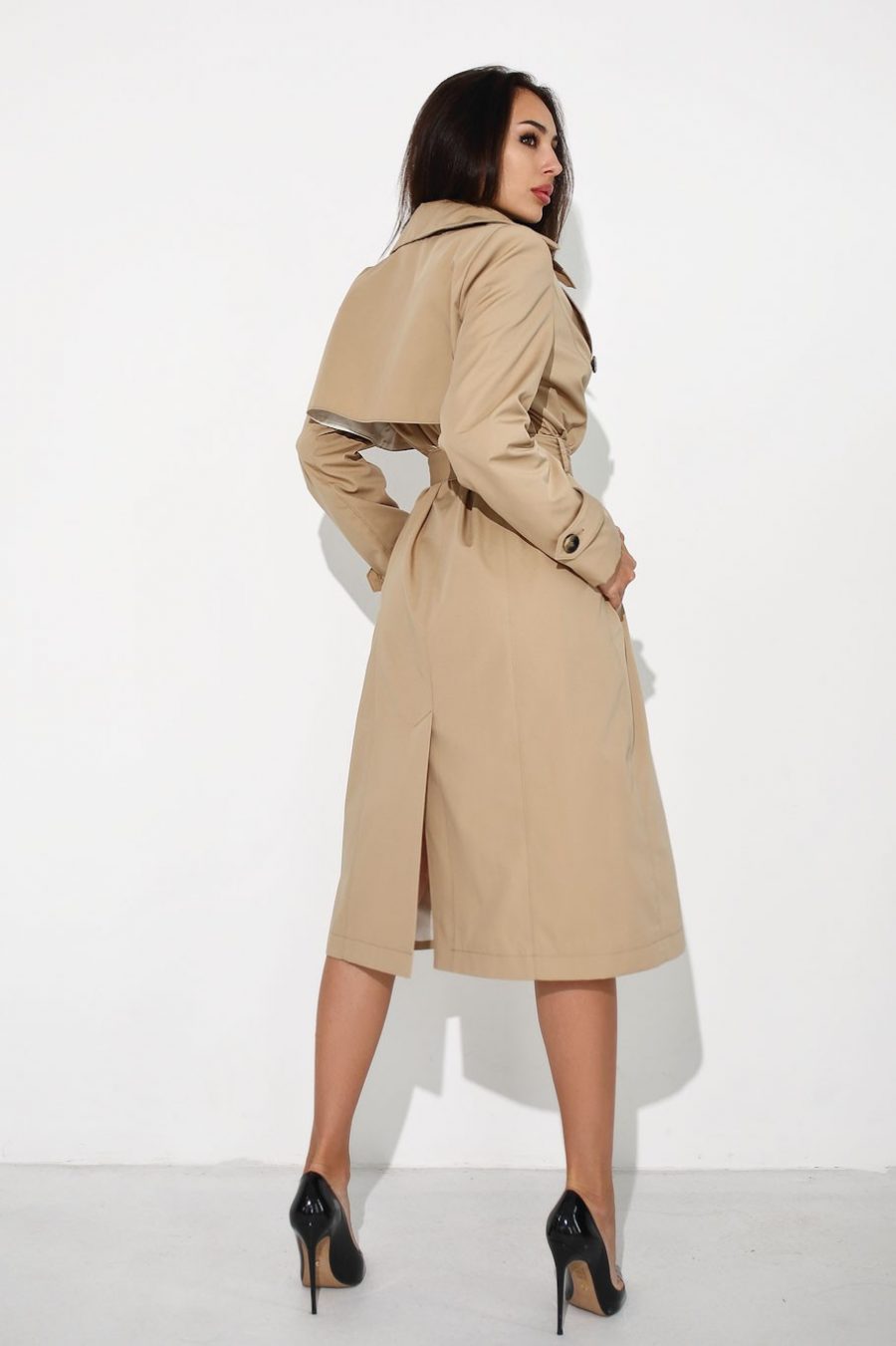 Trench coat cotton with double-breasted closure