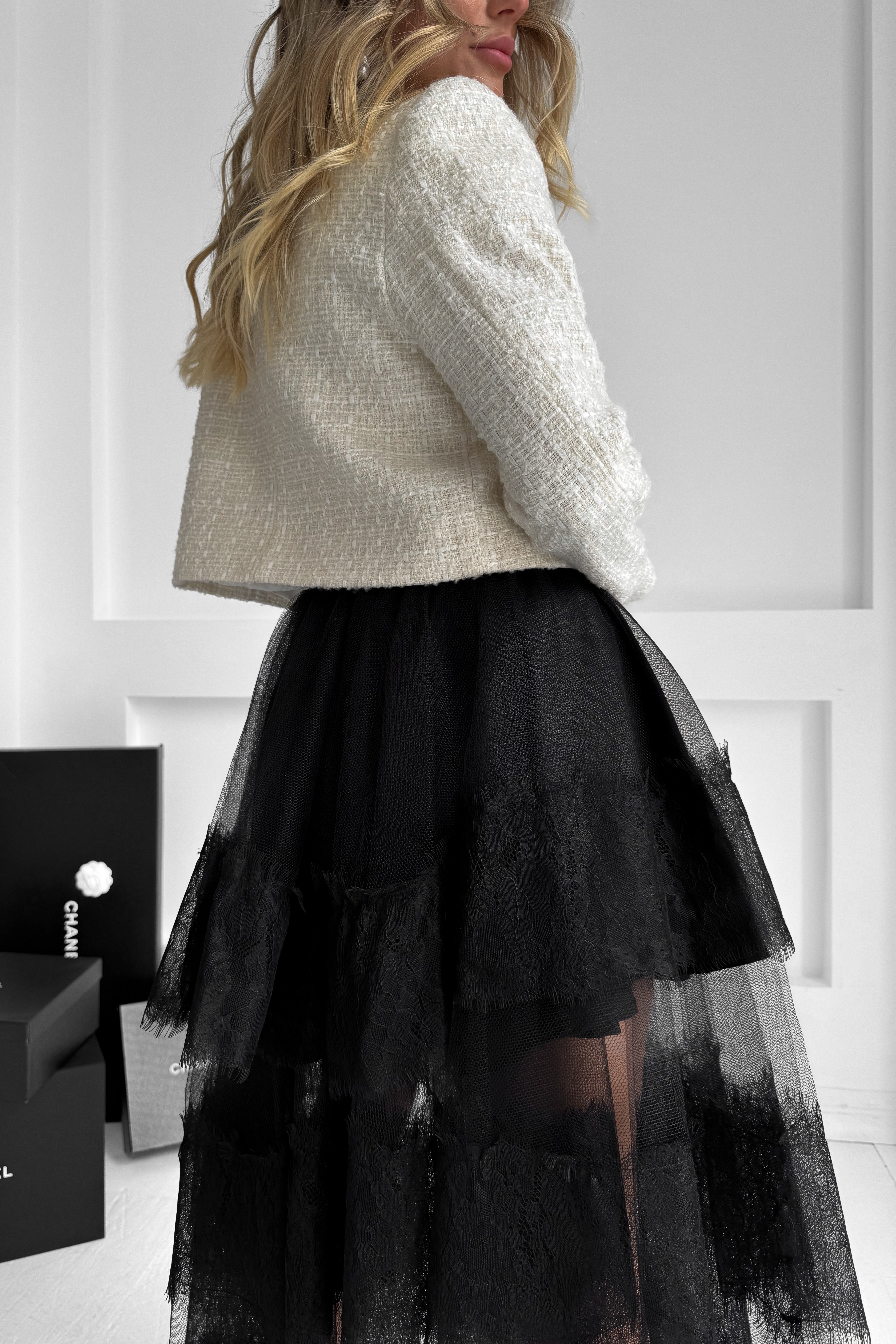 IMG_2855-2 Tiered tutu skirt made of tulle with lace