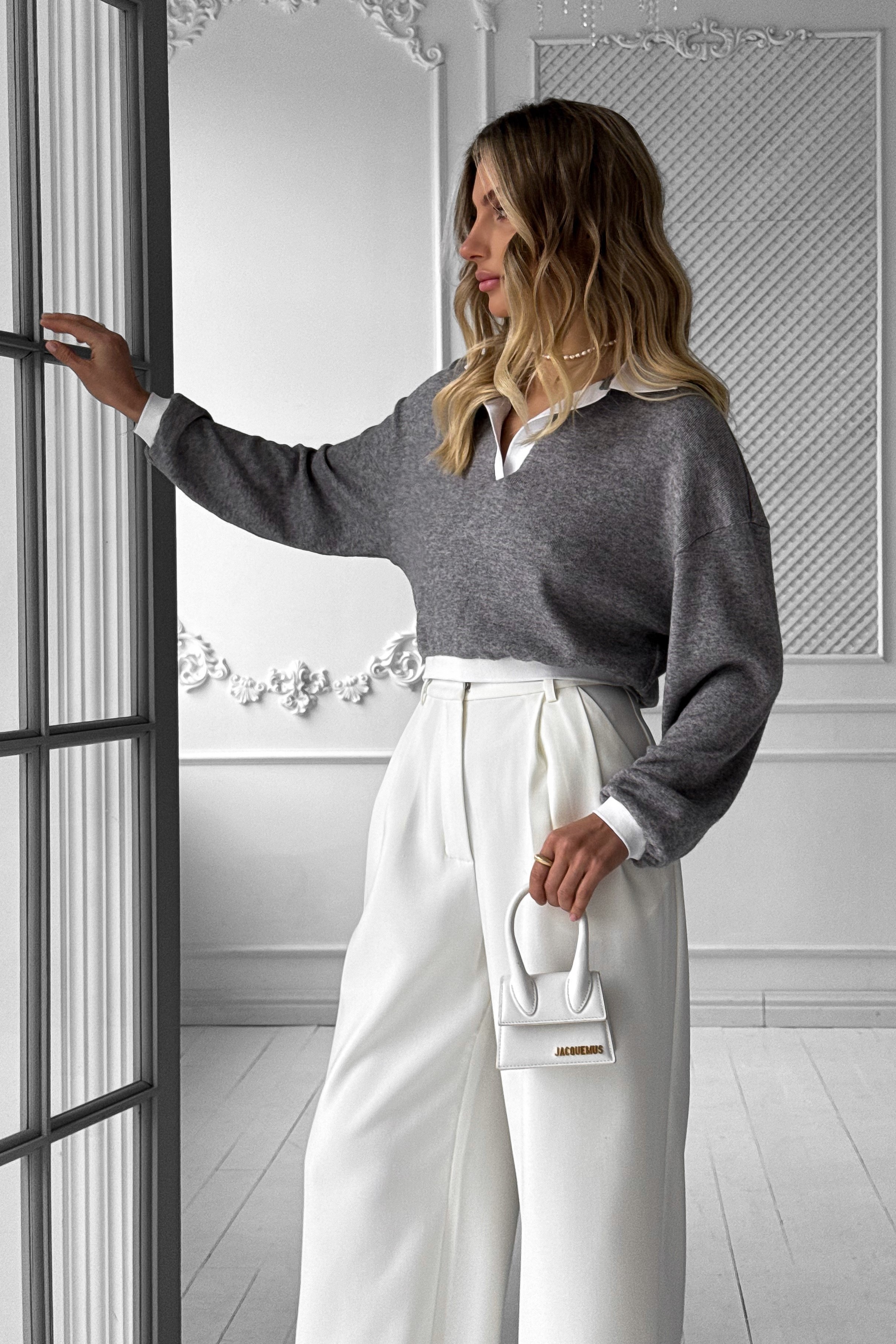 IMG_5676-2 Knitted viscose crop pullover with polo collar