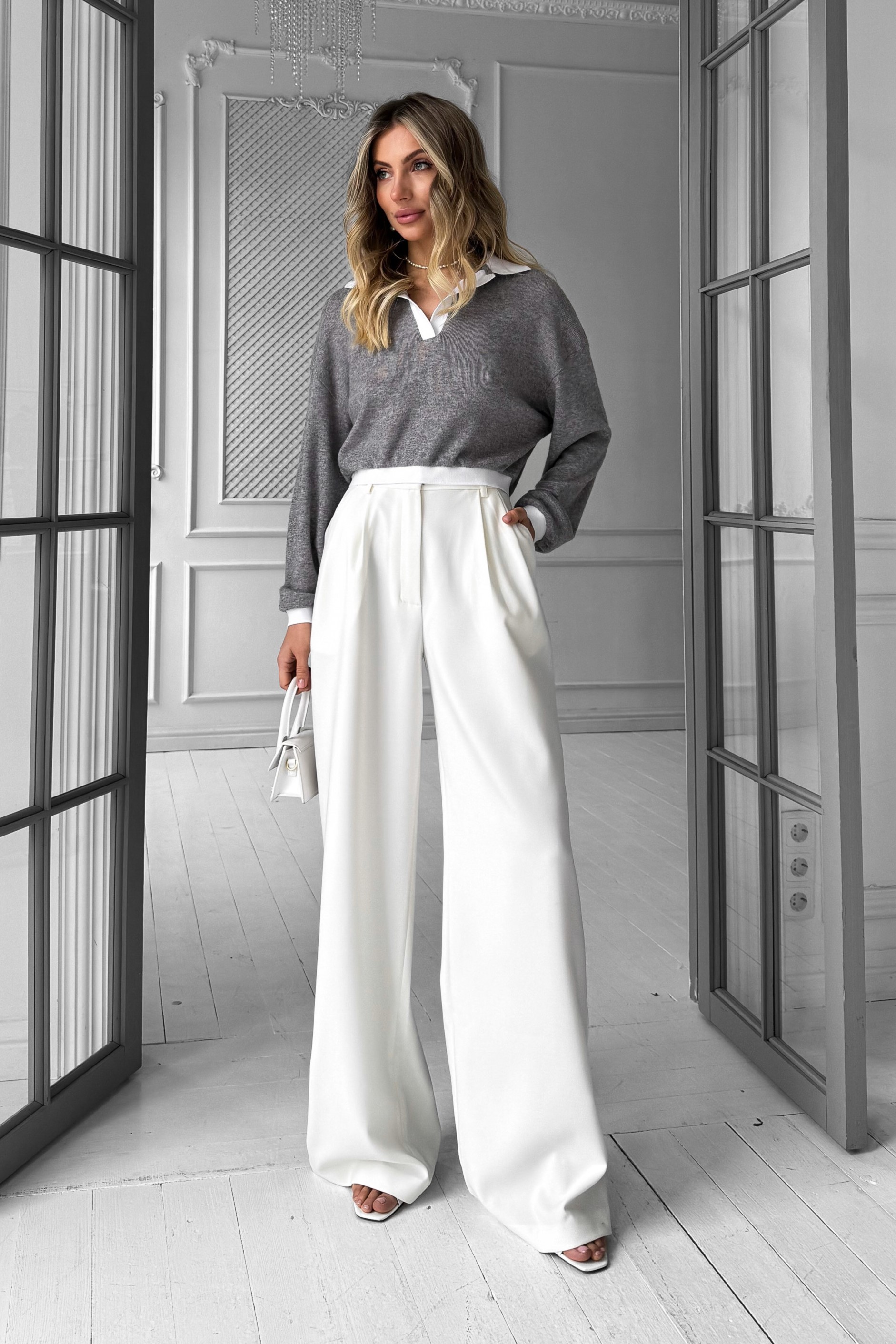 IMG_5683-2 High-waisted palazzo trousers, plain