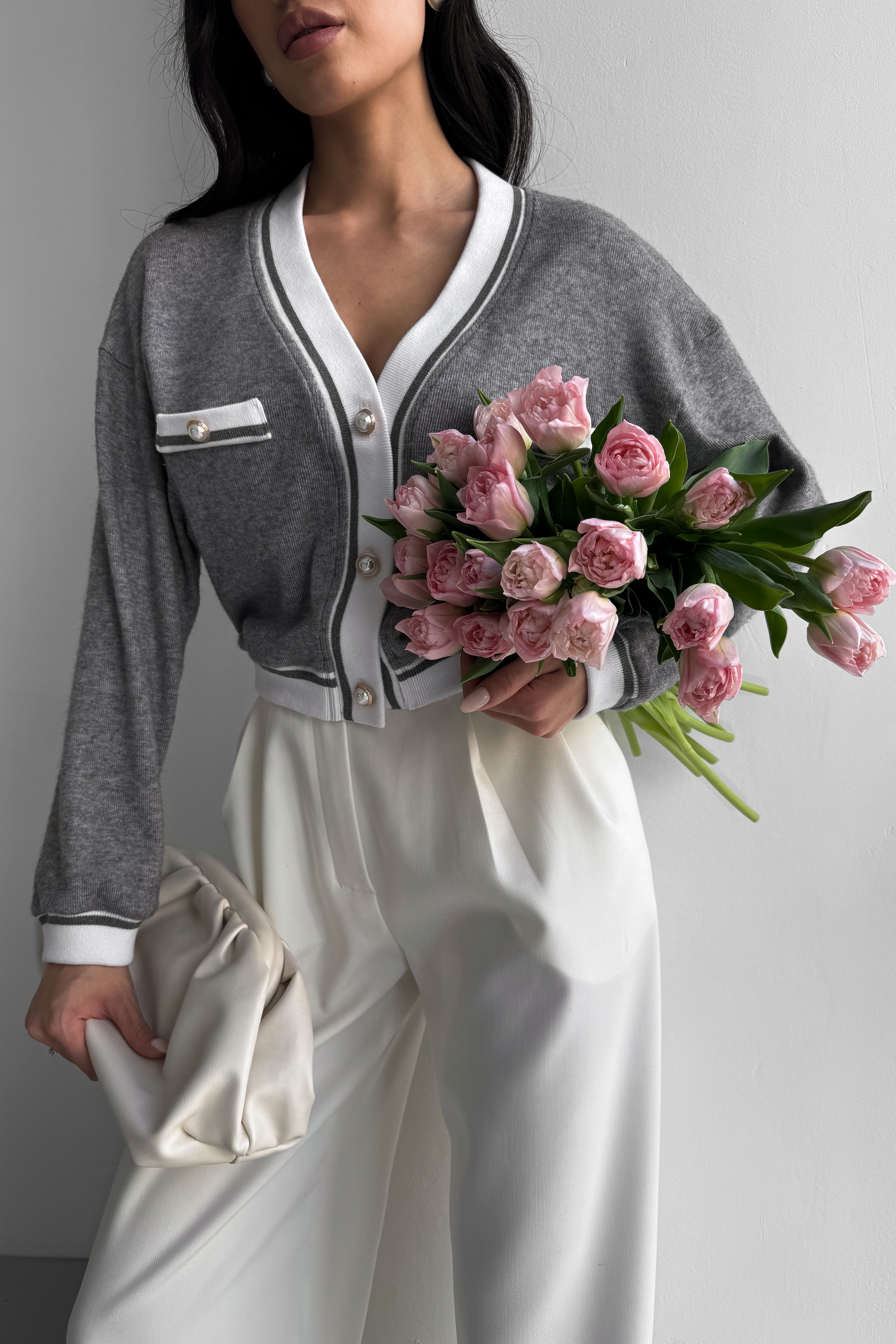 IMG_2641-2 Knitted crop cardigan with contrast trim