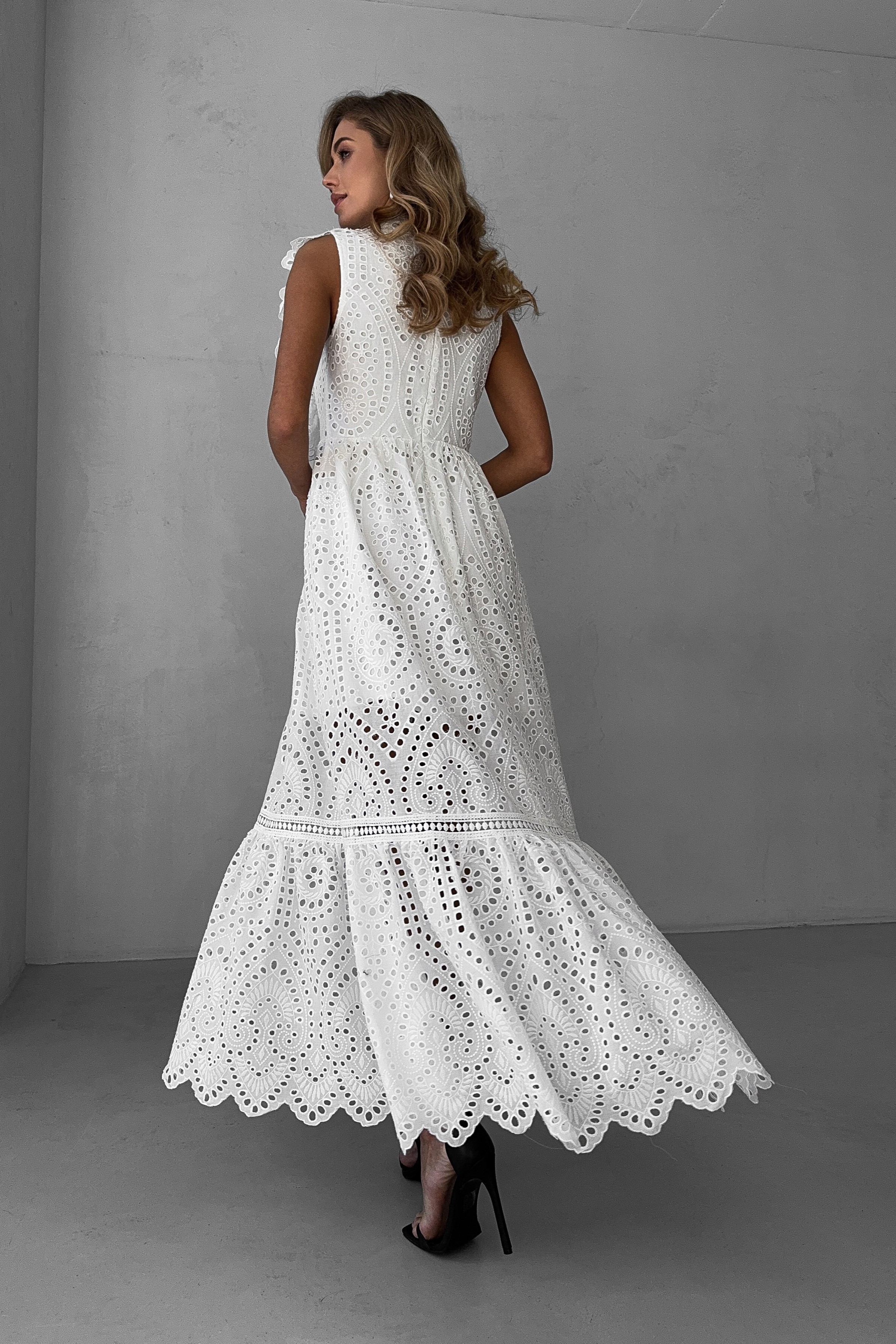 IMG_8196-2 Хлопковое платье из прошвы с жабо и с бархатной лентой