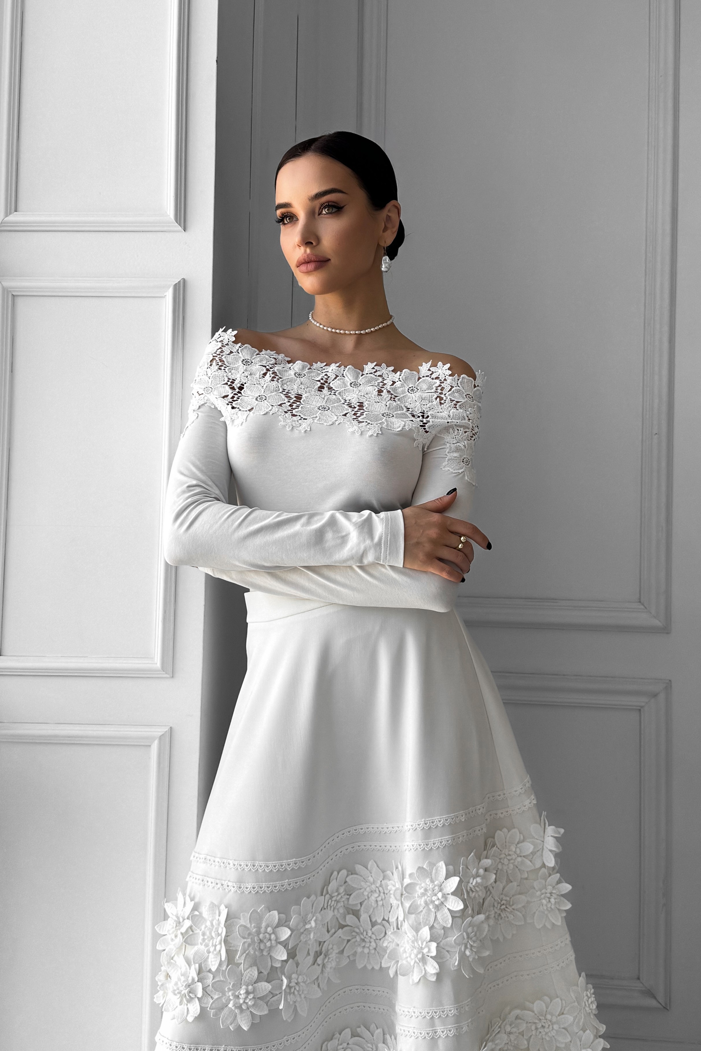 IMG_5618-2 Knitted cotton bodysuit with lace, off-shoulder