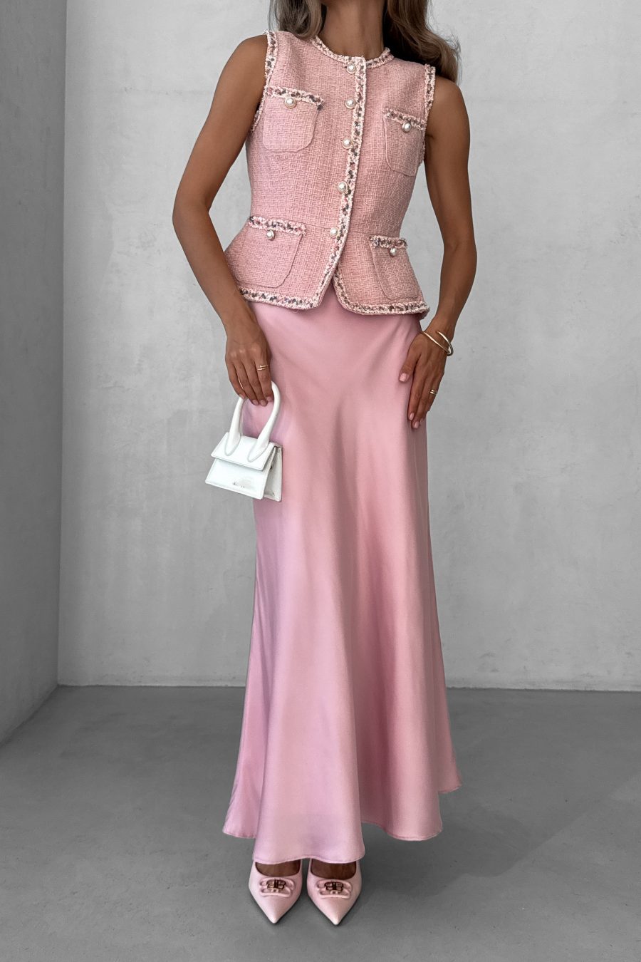 Long skirt made of natural silk